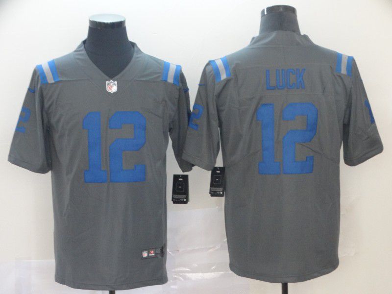 Men Indianapolis Colts #12 Luck Grey Nike Vapor Untouchable Limited NFL Jersey